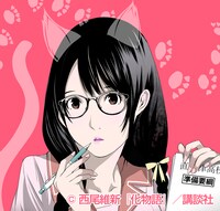 羽川翼のイラスト。