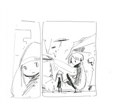 西島大介「岡崎京子を探せ▽ DOUBLLE KNOCKOUT 2049」のラフ。