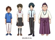 ケースケ、ナツメ、トウマ、アキノリの設定画。