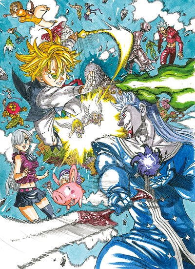 「劇場版 七つの大罪 天空の囚われ人」鈴木央描き下ろしの第1弾キービジュアル。