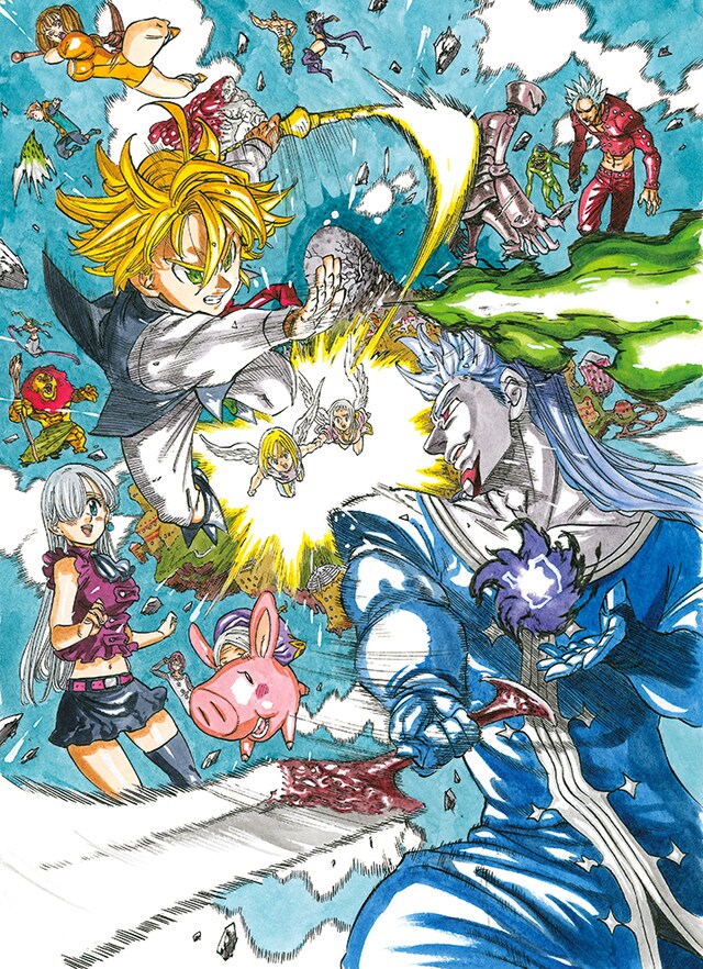 「劇場版 七つの大罪 天空の囚われ人」鈴木央描き下ろしの第1弾キービジュアル。