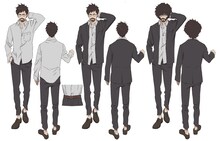 キース・風間・フリック（CV:平田広明）キャラクター設定画。