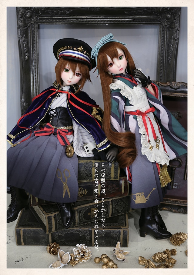 「大正浪漫薔薇乙女・公式図録」より。翠星石と蒼星石のドール。