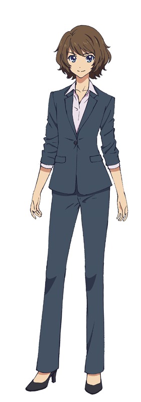 堤美佳のキャラクター設定画。