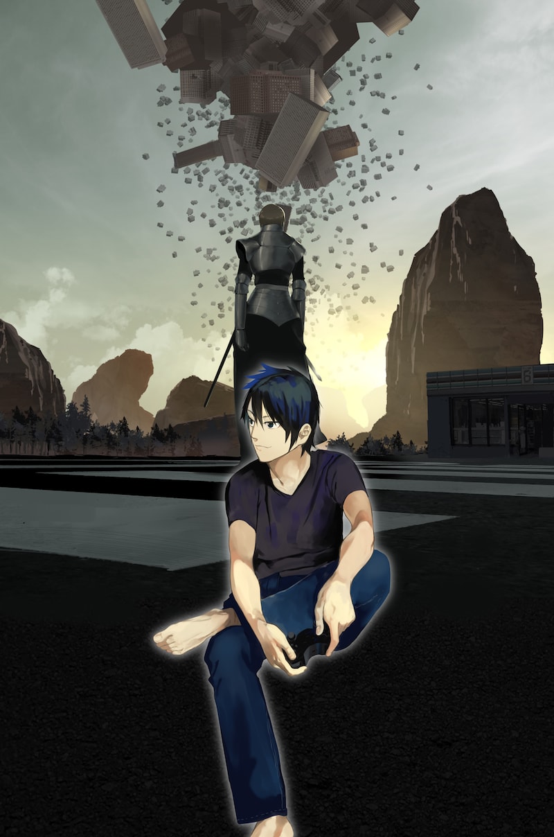 「青天」カラーイラスト。