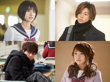 左上から時計回りに黒島結菜演じる住友糸真、小瀧望演じる舘林弦、川栄李奈演じる国重晴歌、高杉真宙演じる桜井和央。