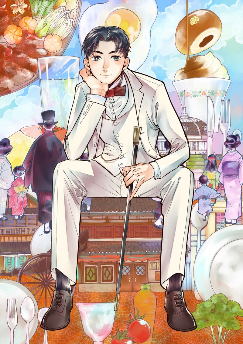 「伊能栞の明治大正洋食記」イラスト。