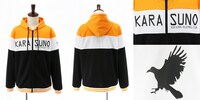 「ハイキュー!!」のジップアップパーカー（烏野高校モデル）。