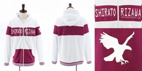 「ハイキュー!!」のジップアップパーカー（白鳥沢学園高校モデル）。