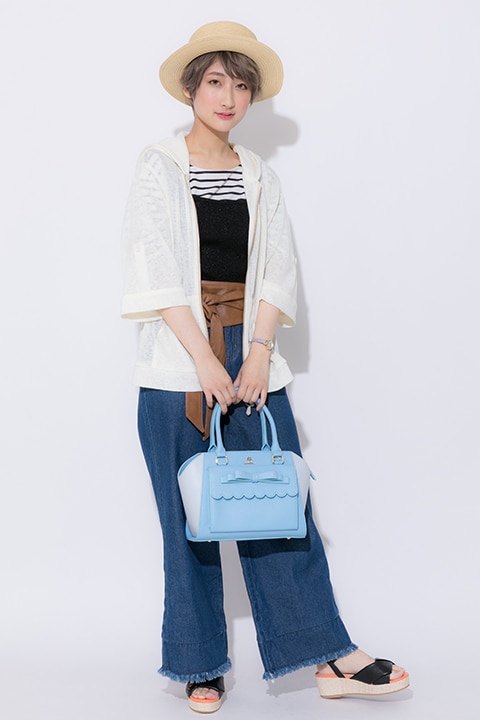 「ツキウタ。THE ANIMATION」をモチーフにしたファッションアイテムの着用例。