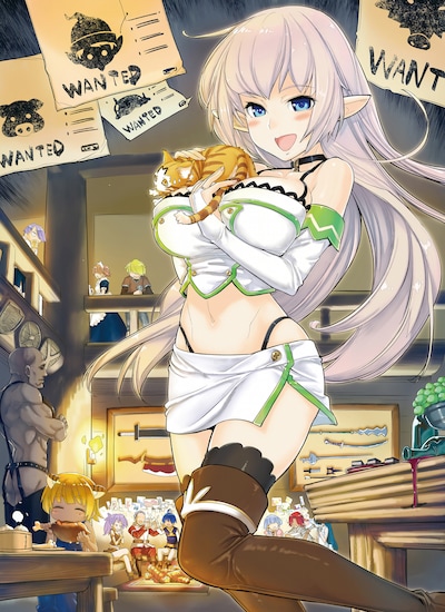 「Sランクモンスターの《ベヒーモス》だけど、猫と間違われてエルフ娘の騎士（ペット）として暮らしてます」のイラスト。