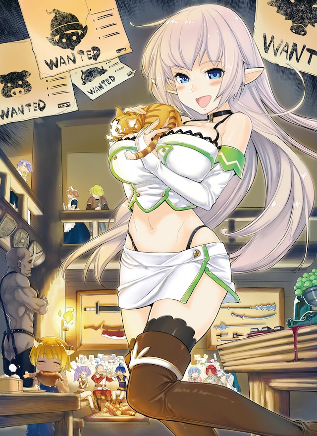 「Sランクモンスターの《ベヒーモス》だけど、猫と間違われてエルフ娘の騎士（ペット）として暮らしてます」のイラスト。