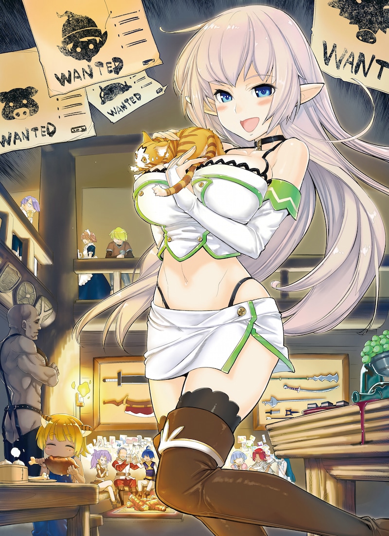 「Sランクモンスターの《ベヒーモス》だけど、猫と間違われてエルフ娘の騎士（ペット）として暮らしてます」のイラスト。