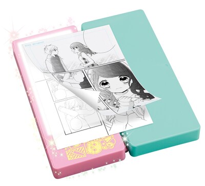 「ペンケースつきライトボックス」の使用イメージ。