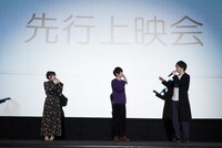 左から久世ツグミ役の木村珠莉、尾崎隼人役の梶裕貴、星川翡翠役の逢坂良太。