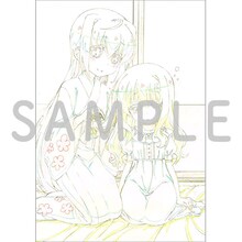 アニメイトの特典の絵柄。アニメ描き下ろしイラストを使用したたまてと冠のB2タペストリー。