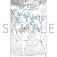 ソフマップの特典の絵柄。アニメ描き下ろしイラストを使用したたまてと栄依子のB2布ポスター。