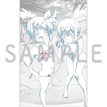 ソフマップの特典の絵柄。アニメ描き下ろしイラストを使用したたまてと栄依子のB2布ポスター。