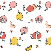 太鼓鐘貞宗、物吉貞宗、亀甲貞宗の桃柄。