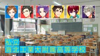 私立海北工業大附属高等学校に通うキャラクターたち。