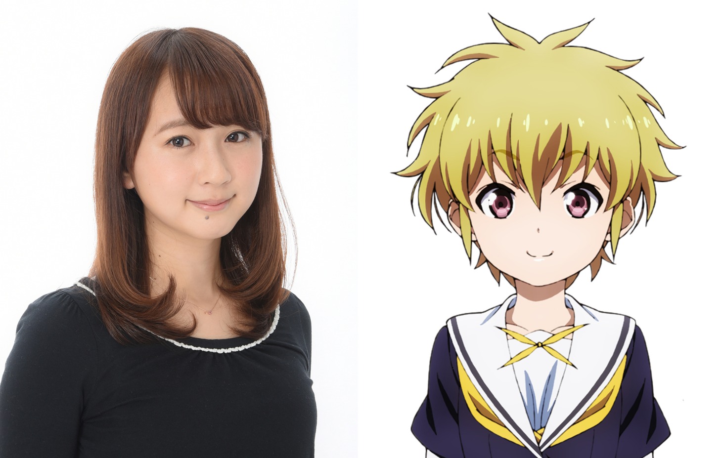左から高柳知葉、鳩間杏のキャラクタービジュアル。