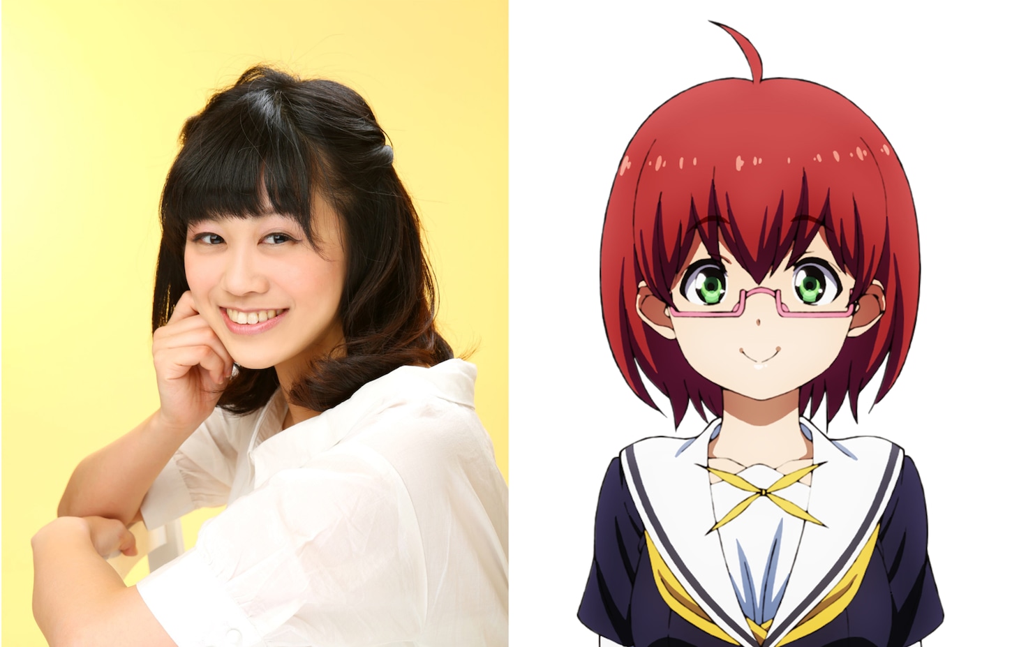 左から田中貴子、砂田笑里のキャラクタービジュアル。