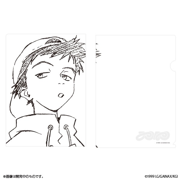 「フリクリクリ展」オリジナルグッズのクリアファイル。