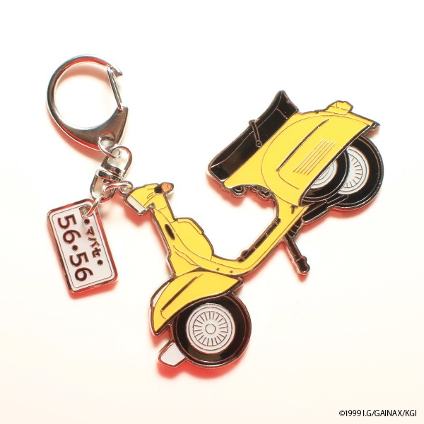 「フリクリクリ展」オリジナルグッズのハルコのベスパキーホルダー。