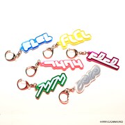 「フリクリクリ展」オリジナルグッズのアクリルロゴキーホルダー。