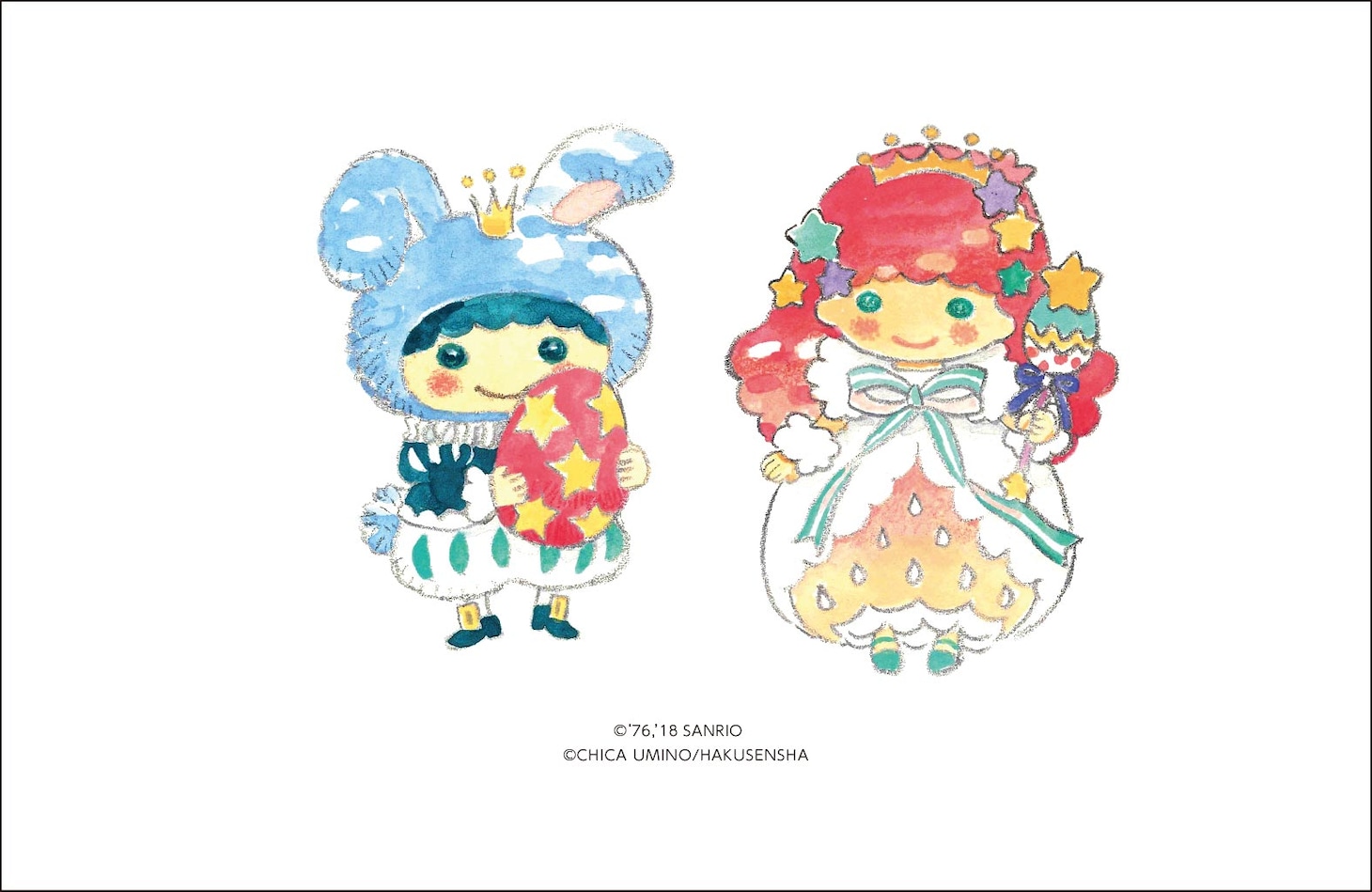 羽海野チカが描き下ろしたリトルツインスターズ。