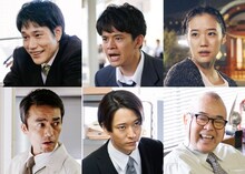 「宮本から君へ」追加キャスト。上段左から神保和夫役の松山ケンイチ、宮本浩役の池松壮亮、中野靖子役の蒼井優。下段左から安達辰也役の高橋和也、益戸景役の浅香航大、島貫康治役の酒井敏也。