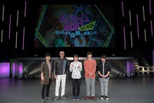 「モブサイコ100 REIGEN ～知られざる奇跡の霊能力者～」の様子。左から入野自由、大塚明夫、伊藤節生、櫻井孝宏、松岡禎丞。