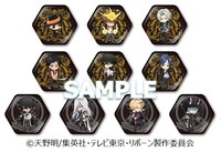 会場で販売される缶バッジ。