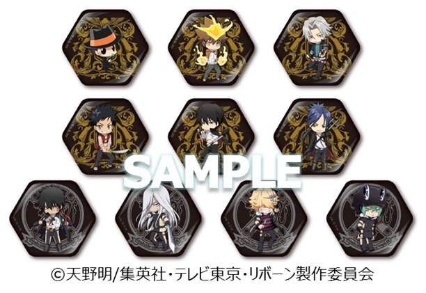 会場で販売される缶バッジ。