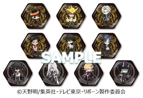 会場で販売される缶バッジ。