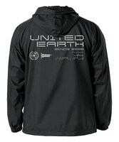 「地球連合軍アラトラム号 フーデッドウインドブレーカー」の背面。