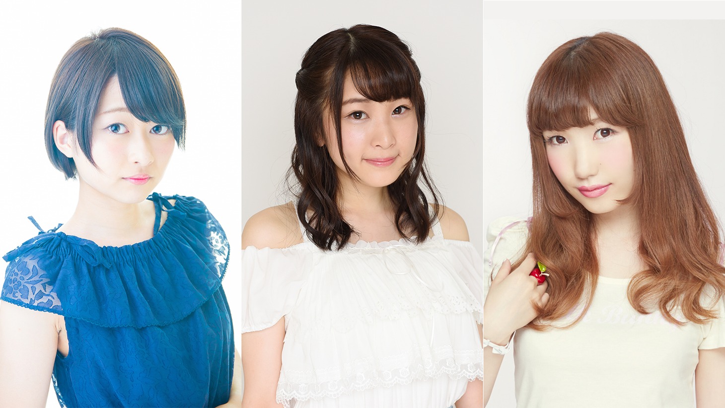 左からイングリット役の河瀬茉希、リネーア役の船戸ゆり絵、志百家美月役の内田彩。