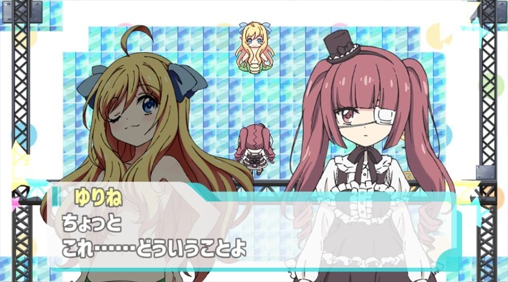 「邪神ちゃんドロップキック～和気あいあい殺伐バトル！～」のゲーム画面。