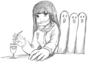 押切蓮介によるやくしまるえつこの似顔絵。（やくしまるえつこ似顔絵 by 押切蓮介）