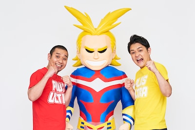 千鳥とオールマイトくんのぬいぐるみ。