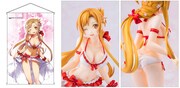 「電撃文庫25周年プレミアムグッズ『ソードアート・オンライン』アスナ 水着Ver.」と限定版特典のタペストリー。