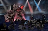 ゴジラの頭部模型の展示イメージ。