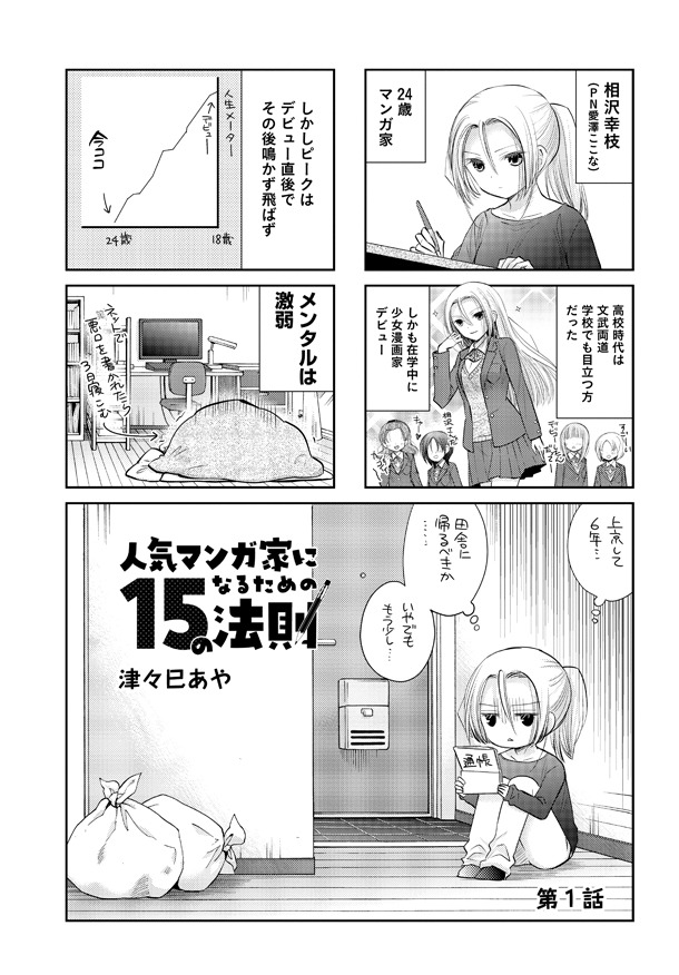 「人気マンガ家になるための15の法則」第1話より。