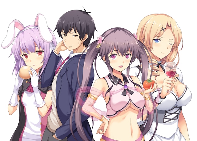 「食べるだけでレベルアップ！ ～駄女神といっしょに異世界無双～」ビジュアル