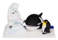 「恋するシロクマ」のデスクトップフィギュアを集合させた様子。