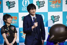 VTRを通じて福山雅治から無茶ぶりを受けた博多大吉（右）。