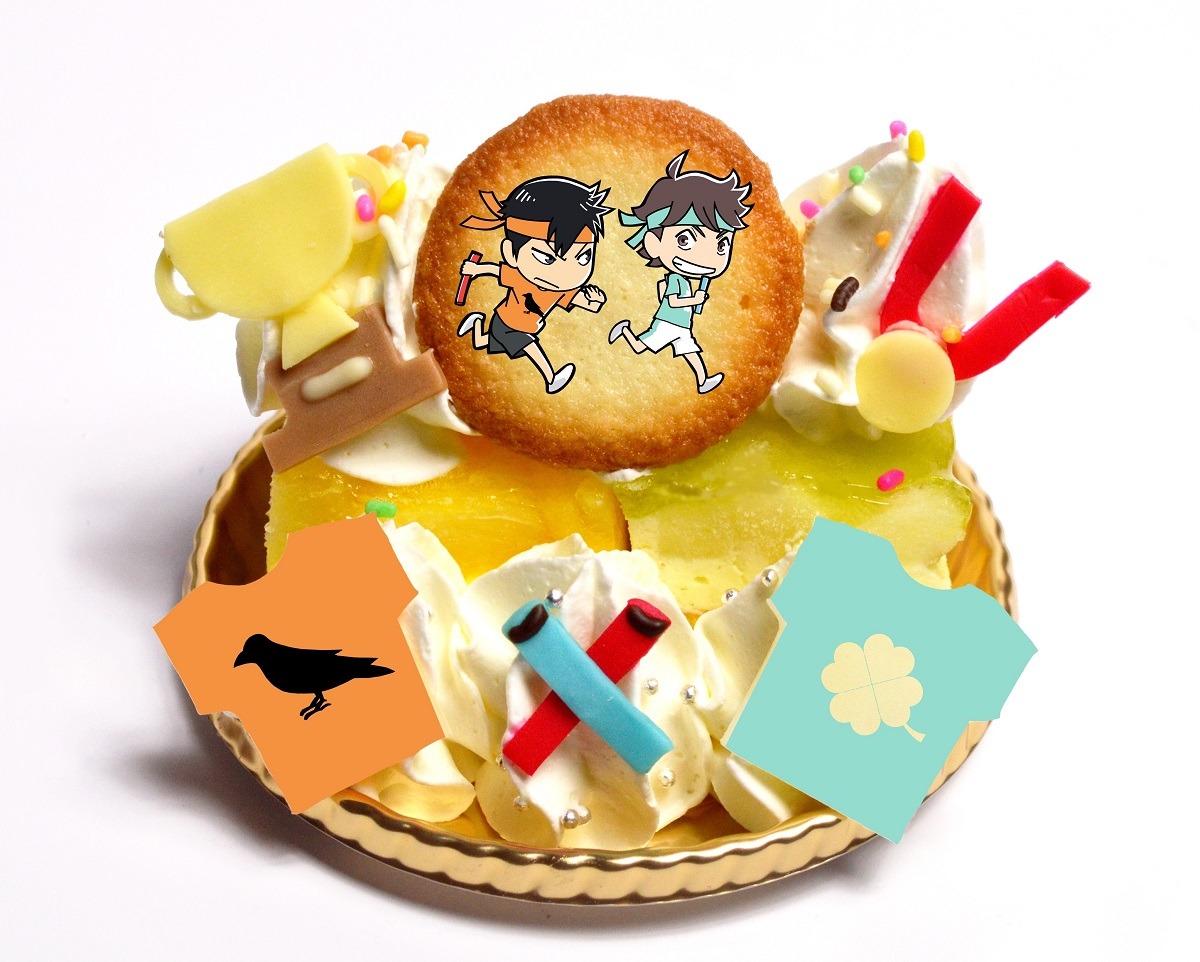 「影山と及川のリレーケーキ」（パイン＆マンゴーケーキ、洋なしとぶどうのケーキ）