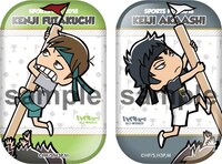 「売り切れ注意！坂ノ下商店アルバイト体験」の景品「カド丸缶バッジ」（全11種）。