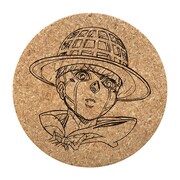 コルクコースター2枚セットの1枚。