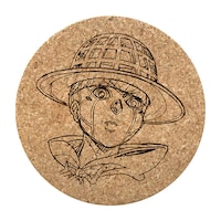 コルクコースター2枚セットの1枚。